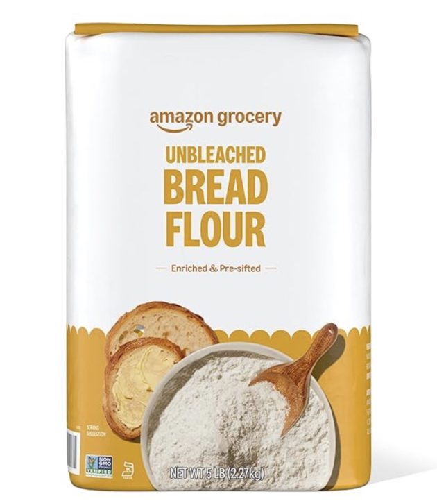 Amazon Grocery, Enriched Bread Flour, Unbleached, 5 Lb 